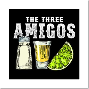 The Three Amigos Lime Salt Tequila Funny Cinco De Mayo Gifts Posters and Art